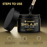 Textura densa de resina Shilajit Trisundi para uso diario.