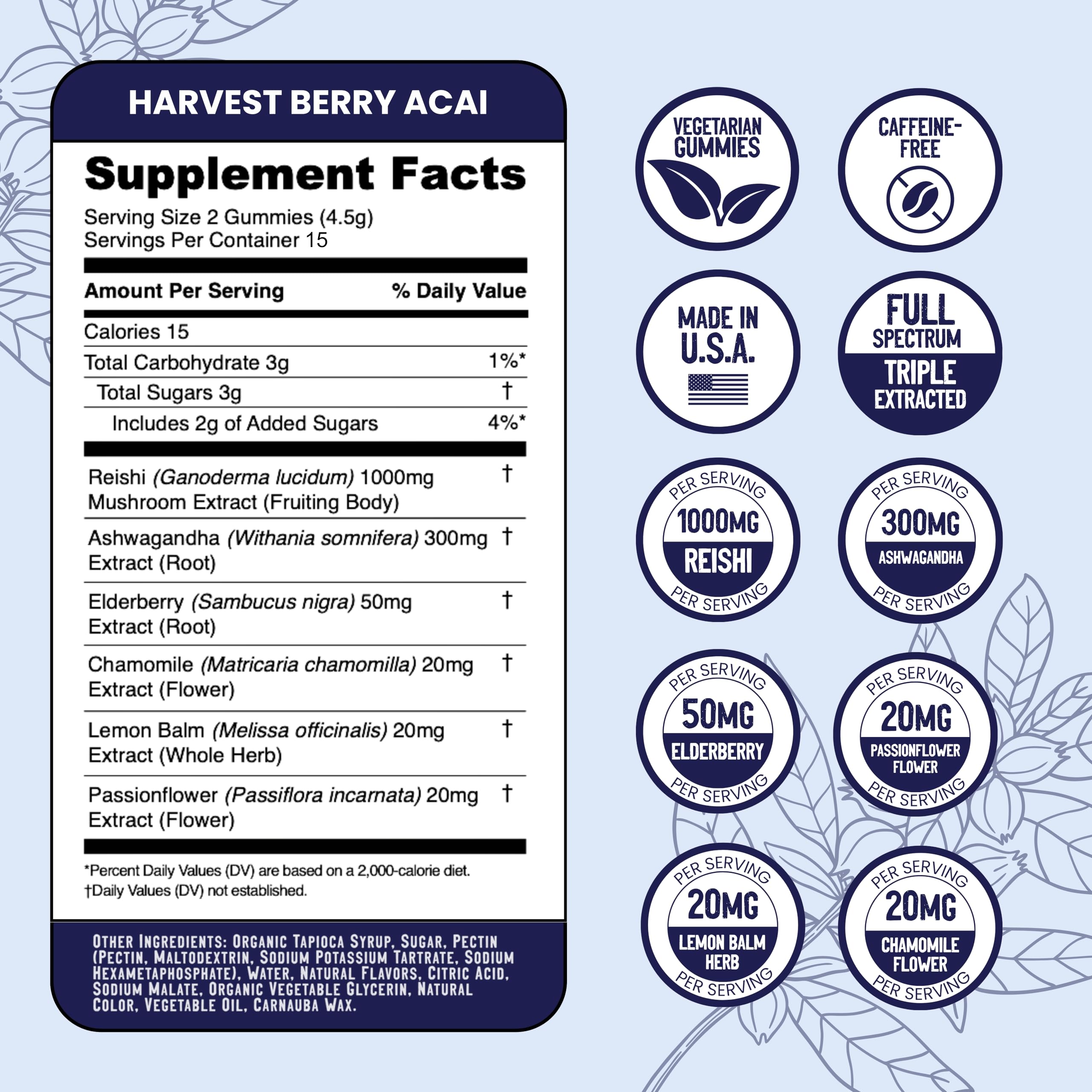Troomy Recovery Gummies con ashwagandha y reishi, ingredientes tradicionales para bienestar