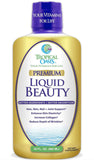 Tropical Oasis Belleza Líquida botella para cabello y piel saludables.