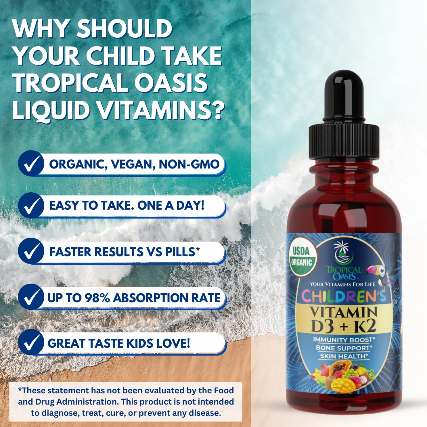 Tropical Oasis etiqueta orgánica certificada, garantía de calidad y transparencia