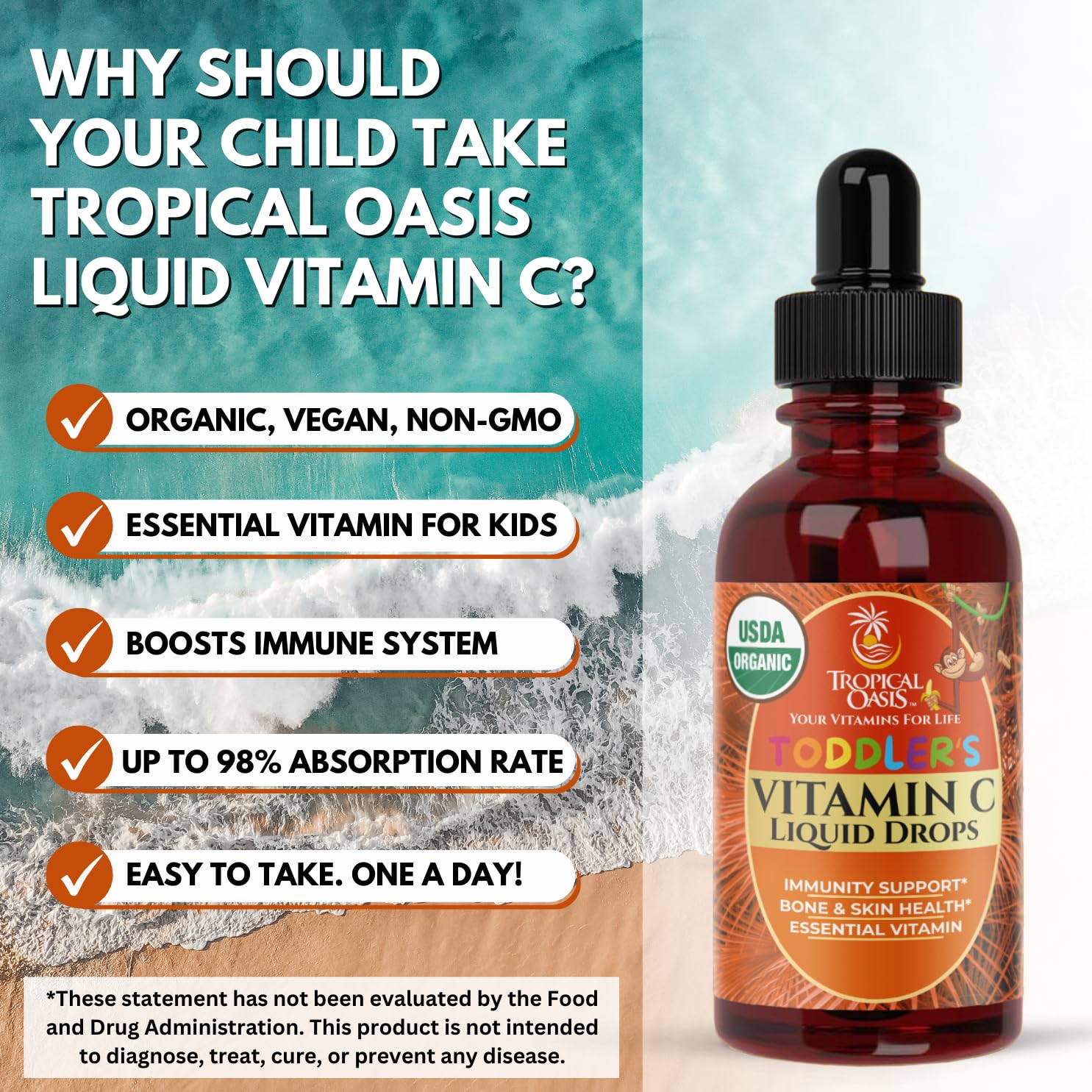 Producto Tropical Oasis Vitamina C para niños de 1 a 3 años y una gota diaria