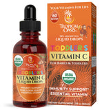 Tropical Oasis Vitamina C para niños con gotero dispensador facilita la dosis diaria