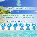 Fórmula vegana y sin OGM de Tropical Oasis Vitamina C para familias conscientes