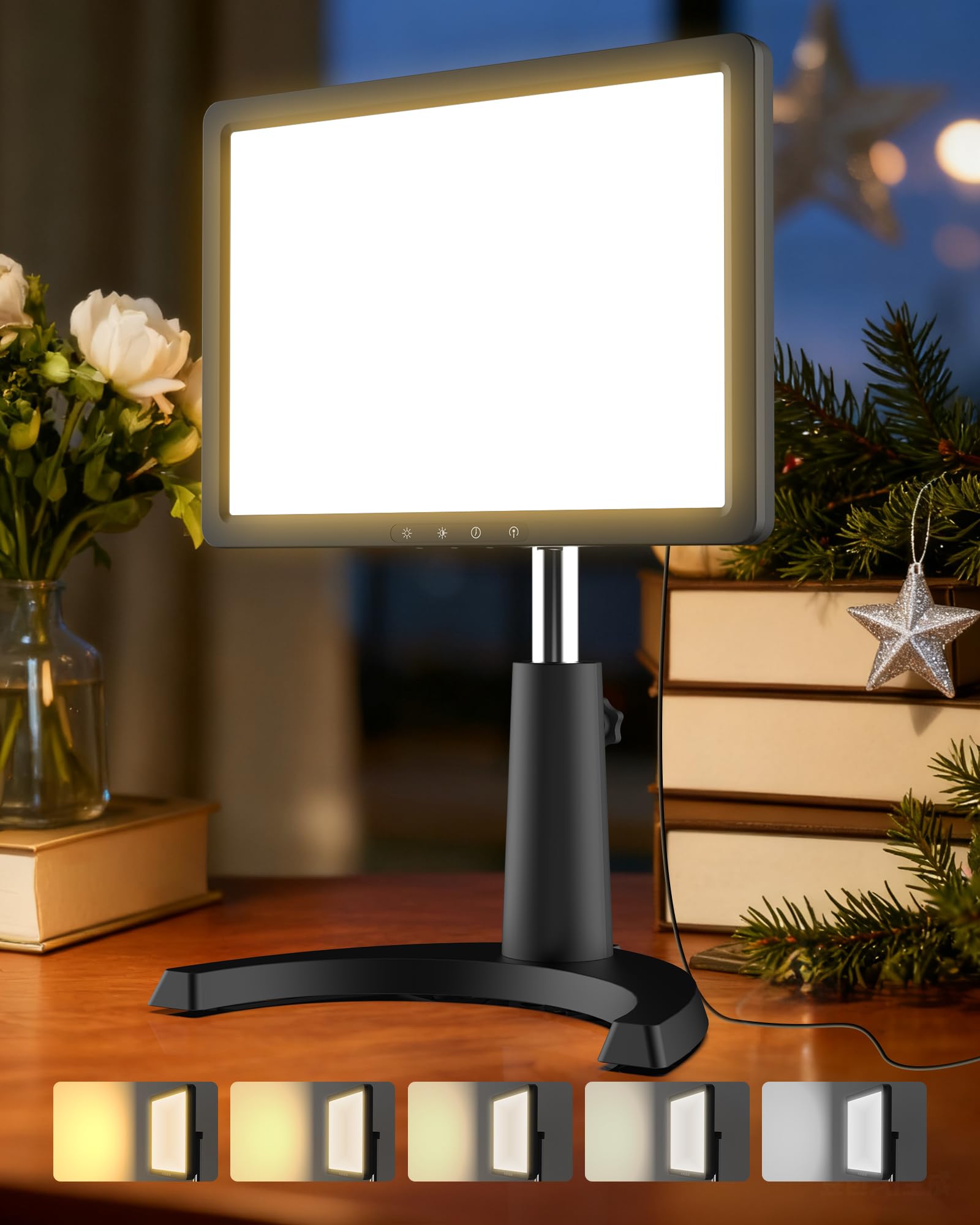 Lámpara TroupePal con panel de 12.000 lux para iluminar espacios oscuros.