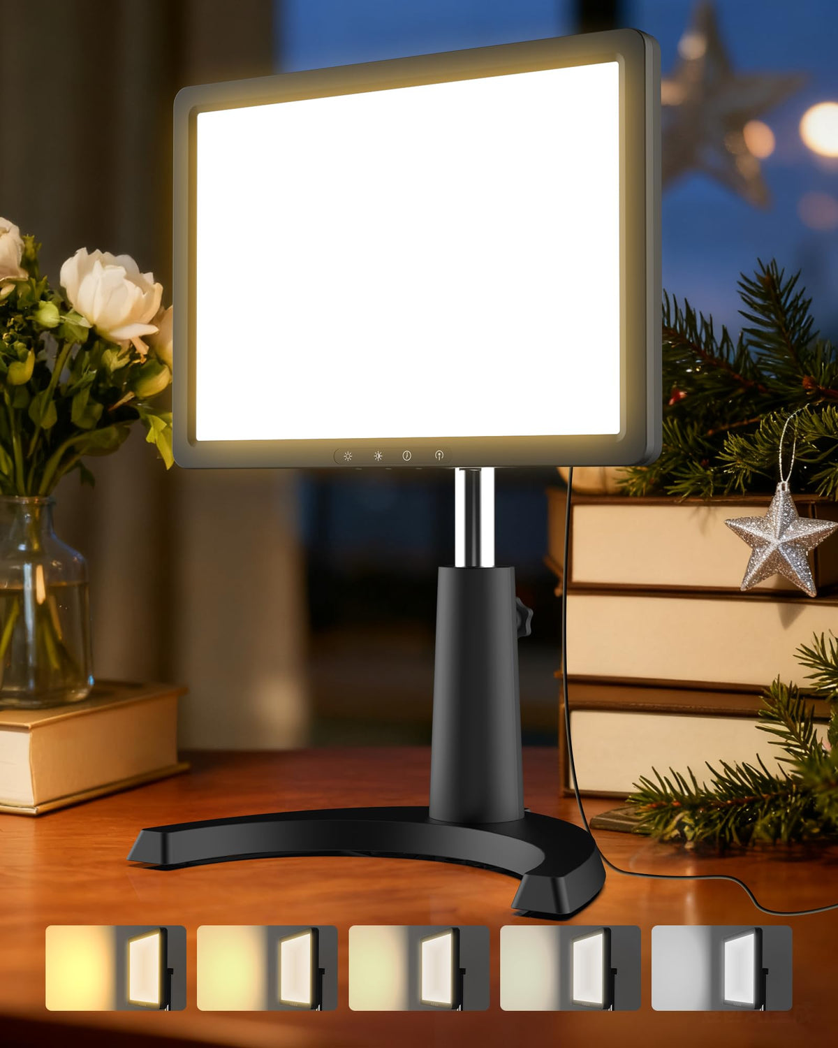 Lámpara TroupePal con panel de 12.000 lux para iluminar espacios oscuros.