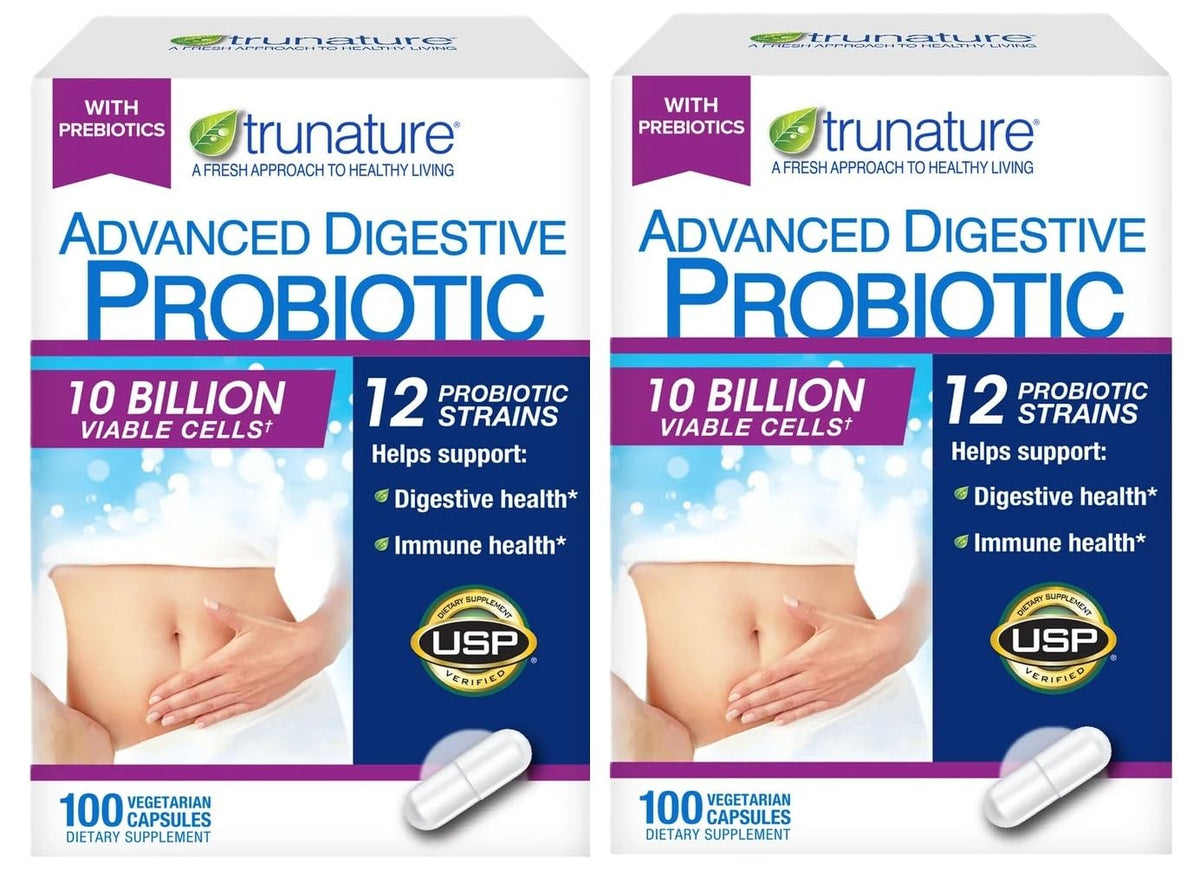 Cápsulas probióticas digestivas TruNature para apoyar la salud digestiva y un sistema inmunológico equilibrado.