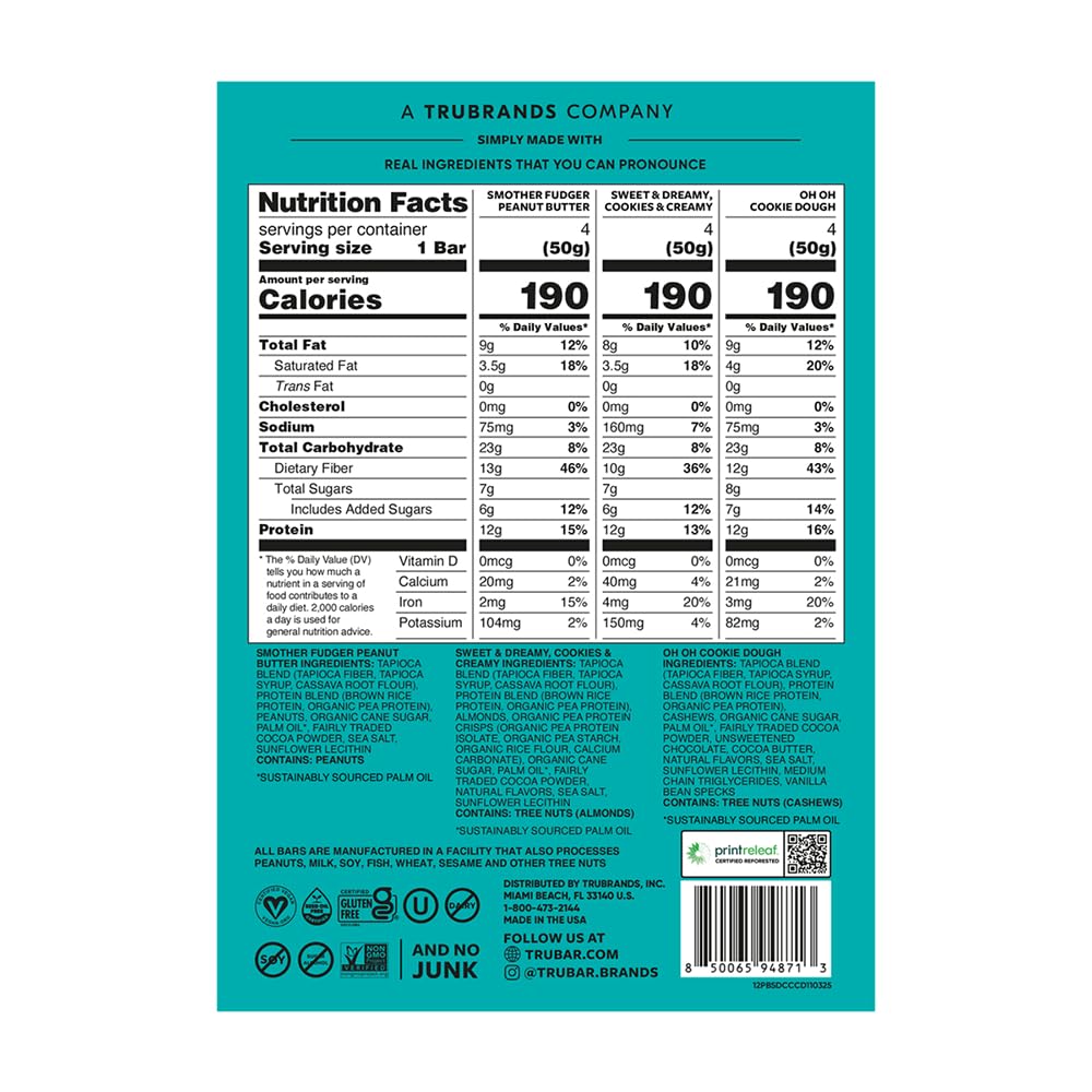 TRUBAR barra proteína mantequilla de maní cubierta.