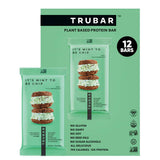 TRUBAR barra de proteína vegana sabor menta con chocolate, perfecta merienda.