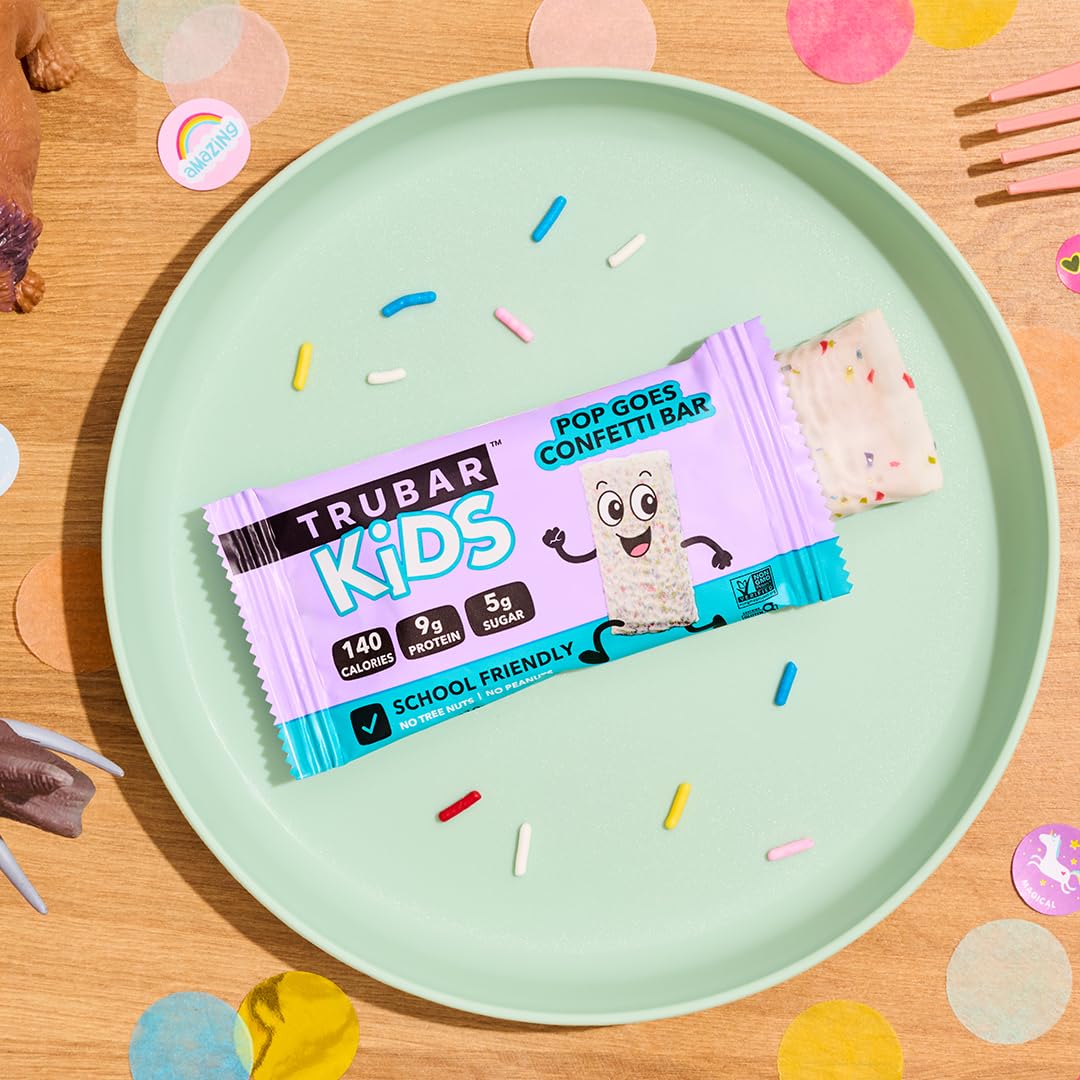 Barra TRUBAR Kids Pop Goes Confetti: confeti colorido que hace la merienda más divertida