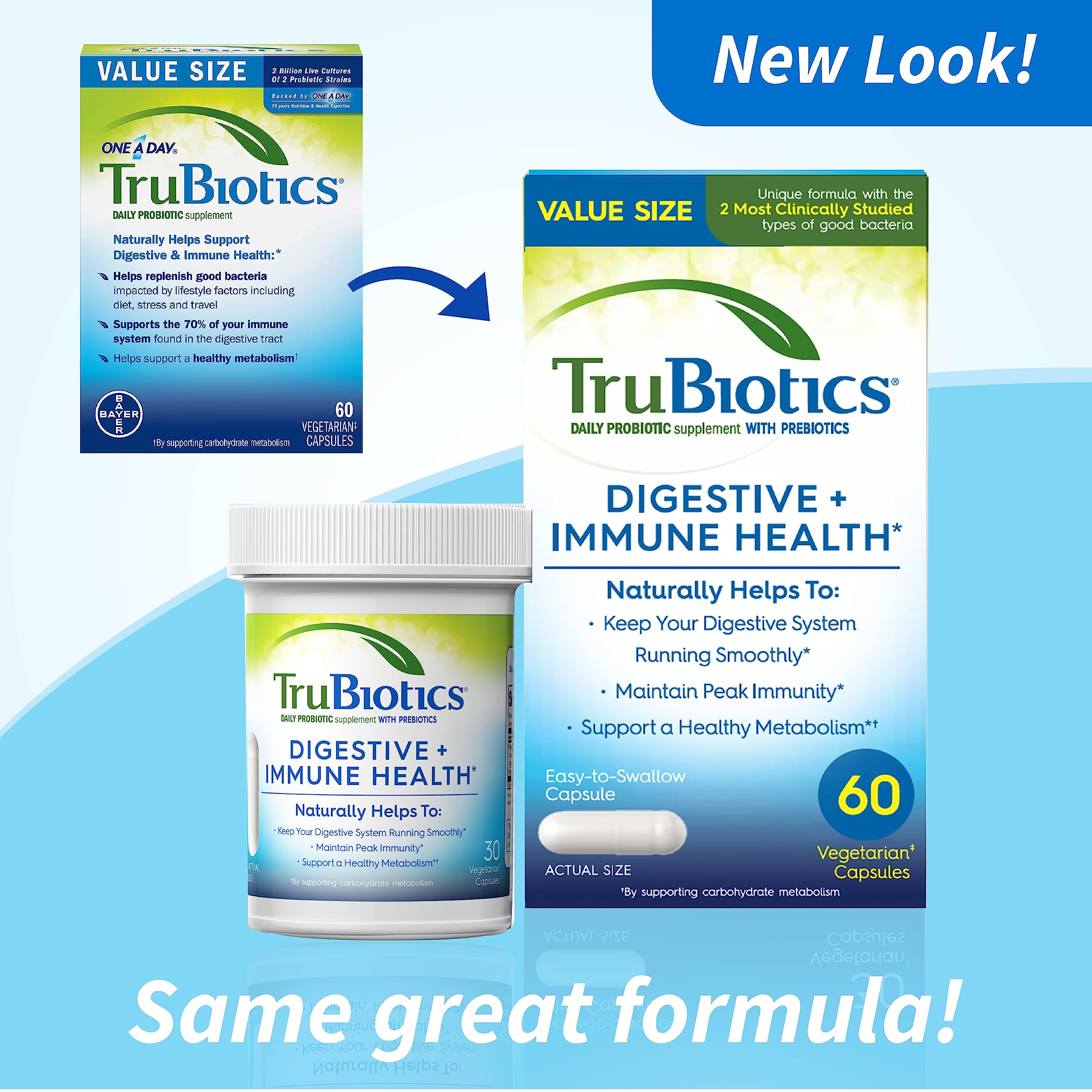 TruBiotics: cápsulas con dos cepas probióticas para equilibrio digestivo