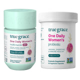 True Grace multivitaminas 40+ en botella, soporte diario para energía y bienestar.