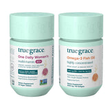 True Grace bundle multivitamínico diario y omega-3 para uso diario y bienestar general.