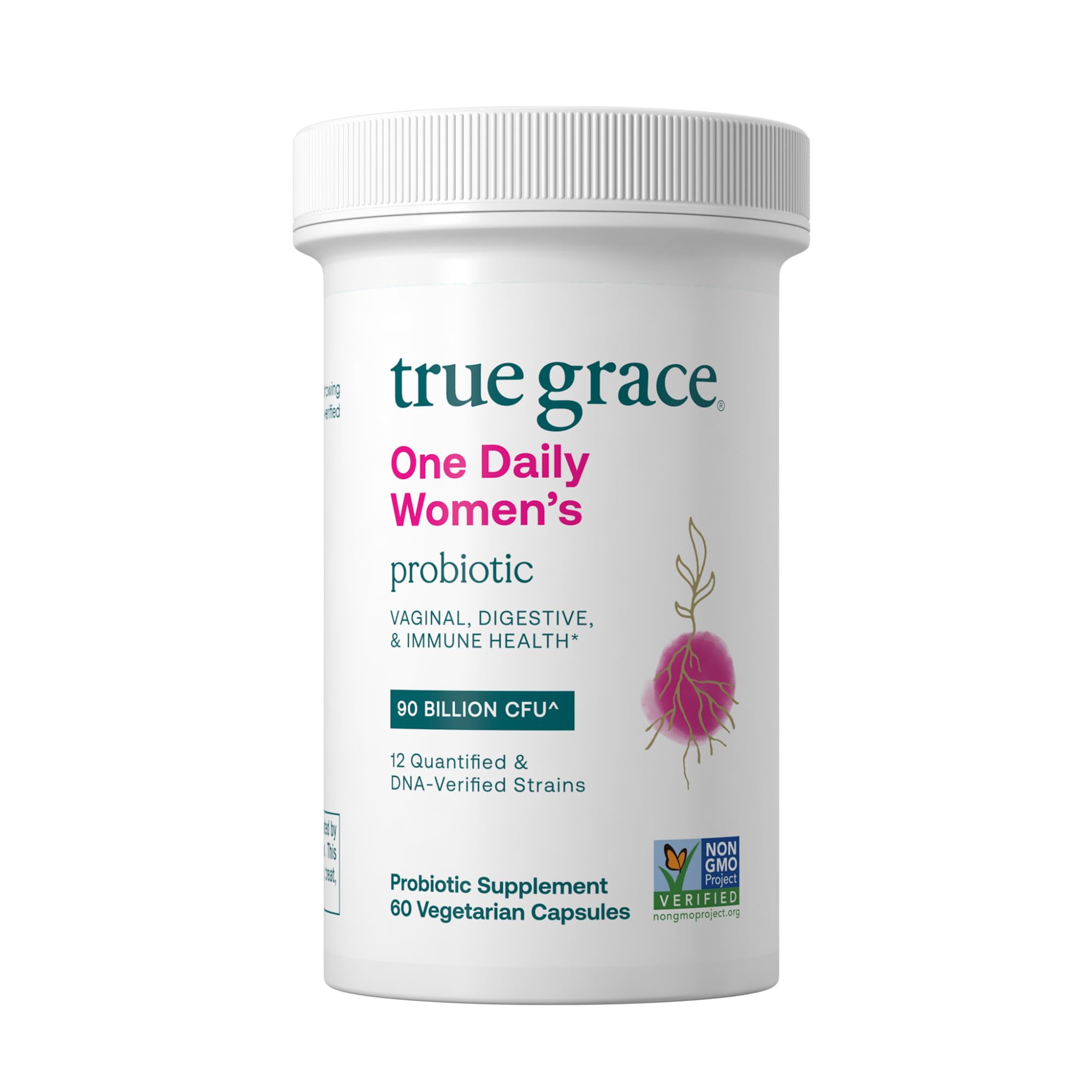 True Grace Probiotico Diario para Mujer: cápsulas para apoyo digestivo y equilibrio vaginal.