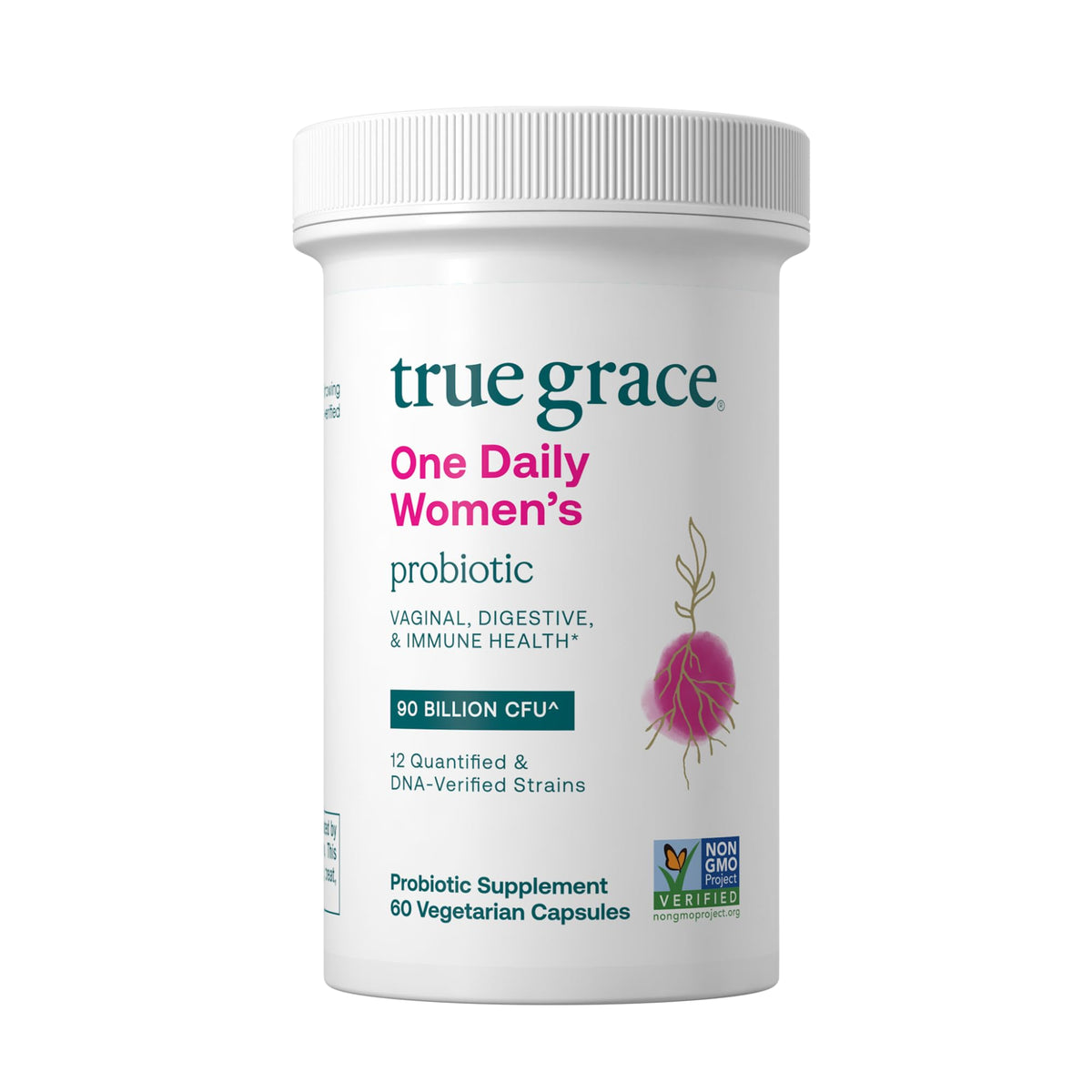 True Grace Probiotico Diario para Mujer: cápsulas para apoyo digestivo y equilibrio vaginal.