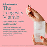 Ingredientes clave de True Grace Daily Multivitamin 50+: longevidad y salud cerebral.