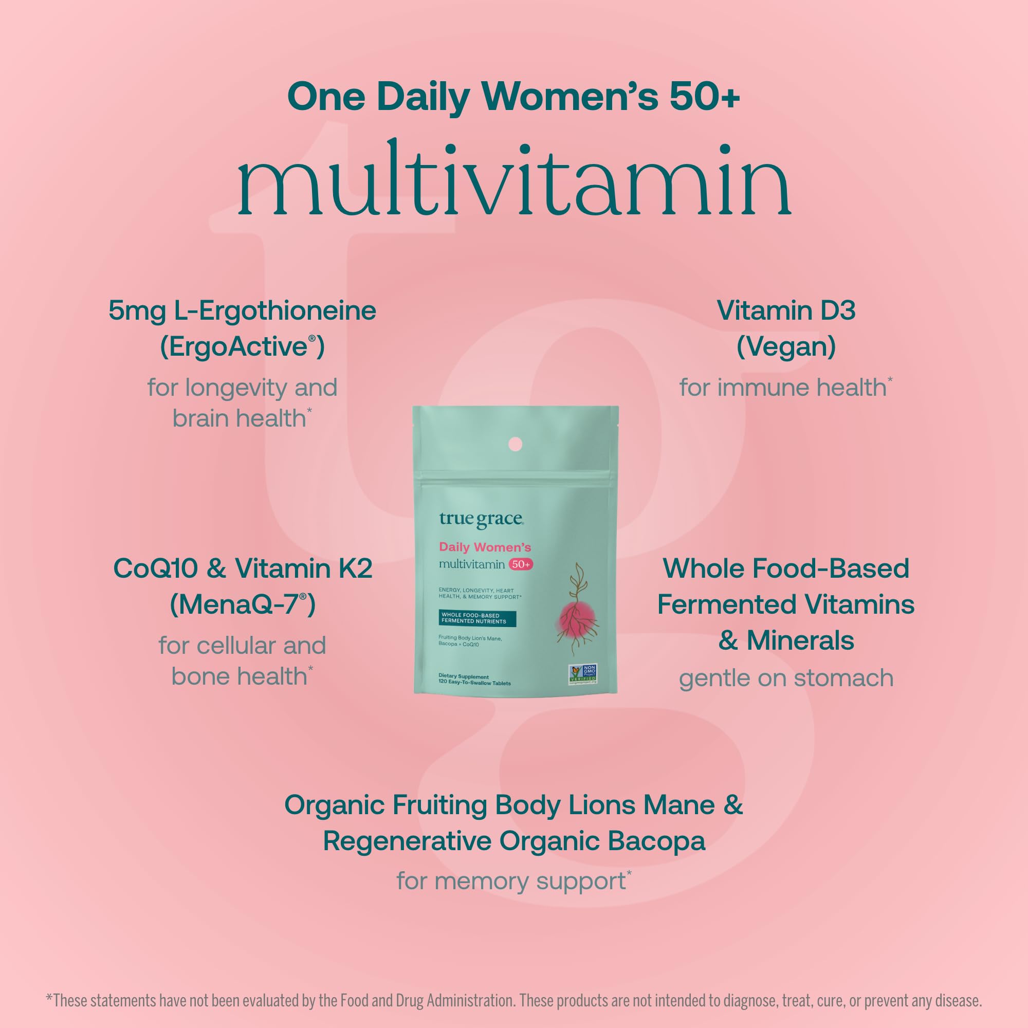True Grace multivitamínico para mujeres: longevidad y memoria diaria