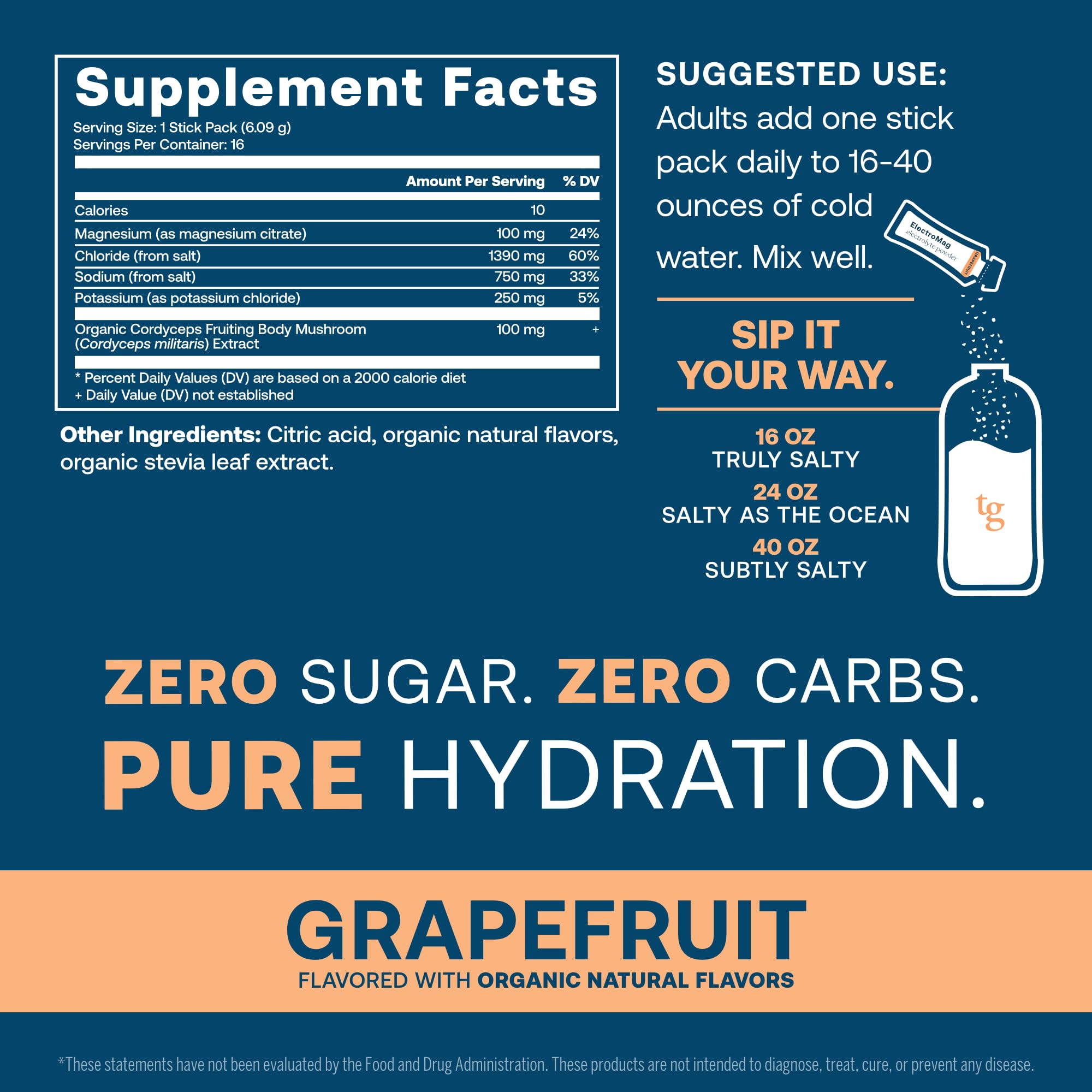 True Grace ElectroMag sobre de un solo uso, práctico para entrenamientos.