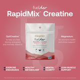Mezcla rápida de True Grace FuelHer RapidMix en agua, textura suave sin grumos.