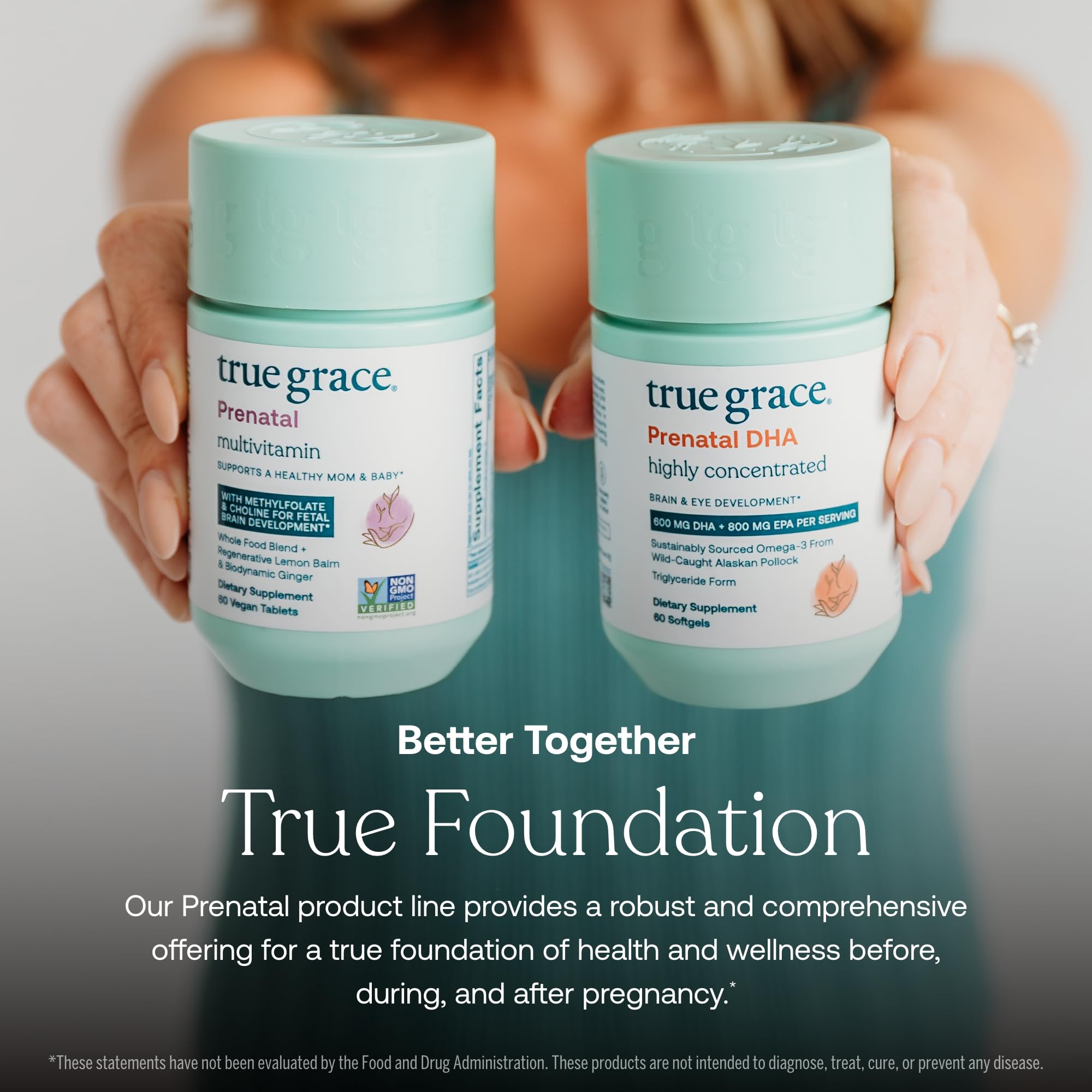 True Grace Prenatal DHA: envase de 60 cápsulas para 30 porciones.