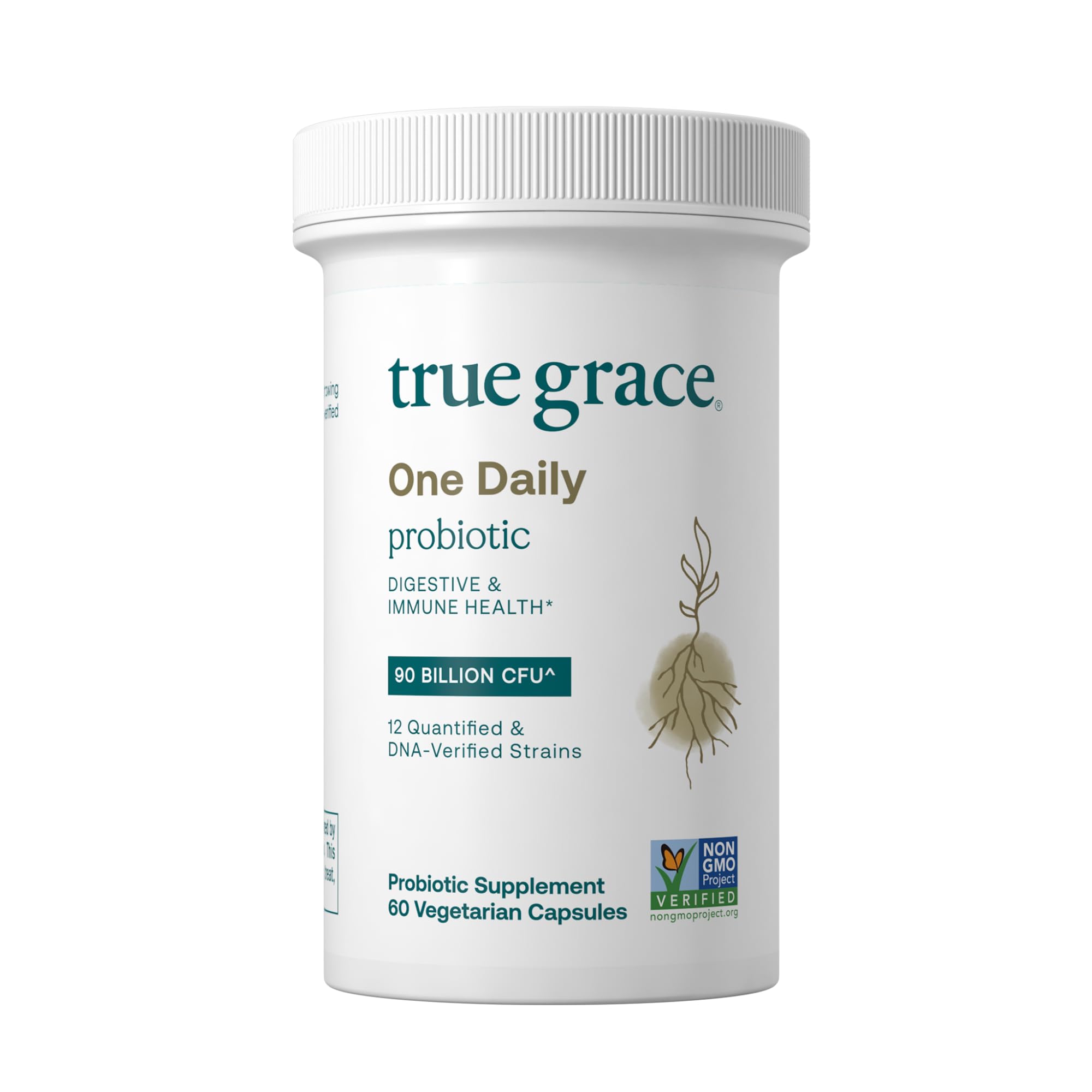 True Grace Probiotico Diario en botella, favorece equilibrio intestinal y bienestar diario.