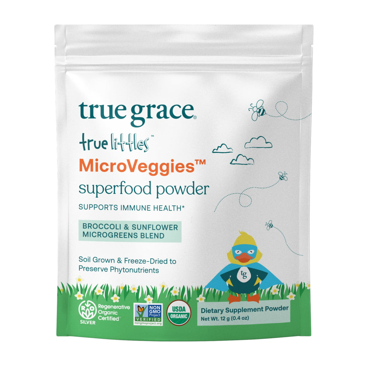 True Grace True Littles MicroVeggies frasco listo para familas con dosis diaria