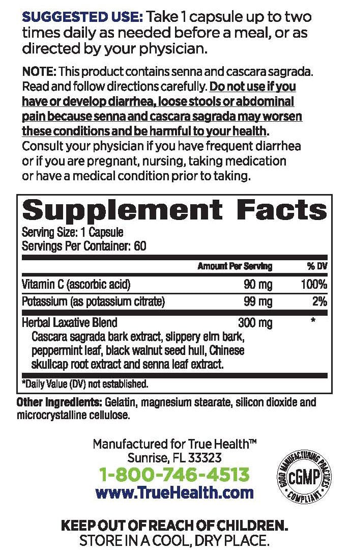 True Health Cuidados Avanzados del Colon II, cápsulas, diseño ergonómico para uso diario fácil.