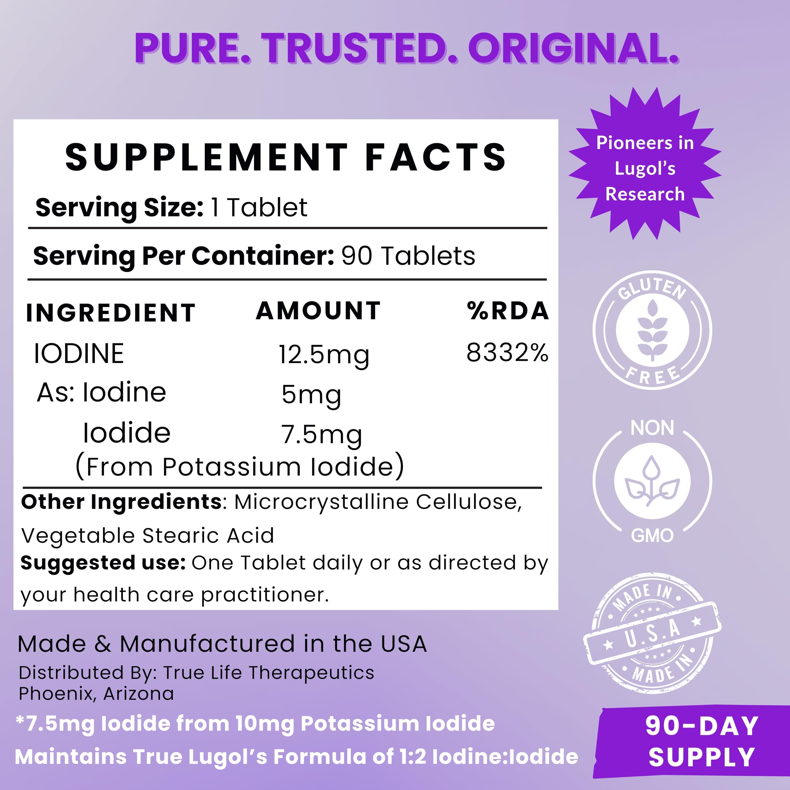 Producto sin conservantes y sin gluten de True Life Therapeutics.