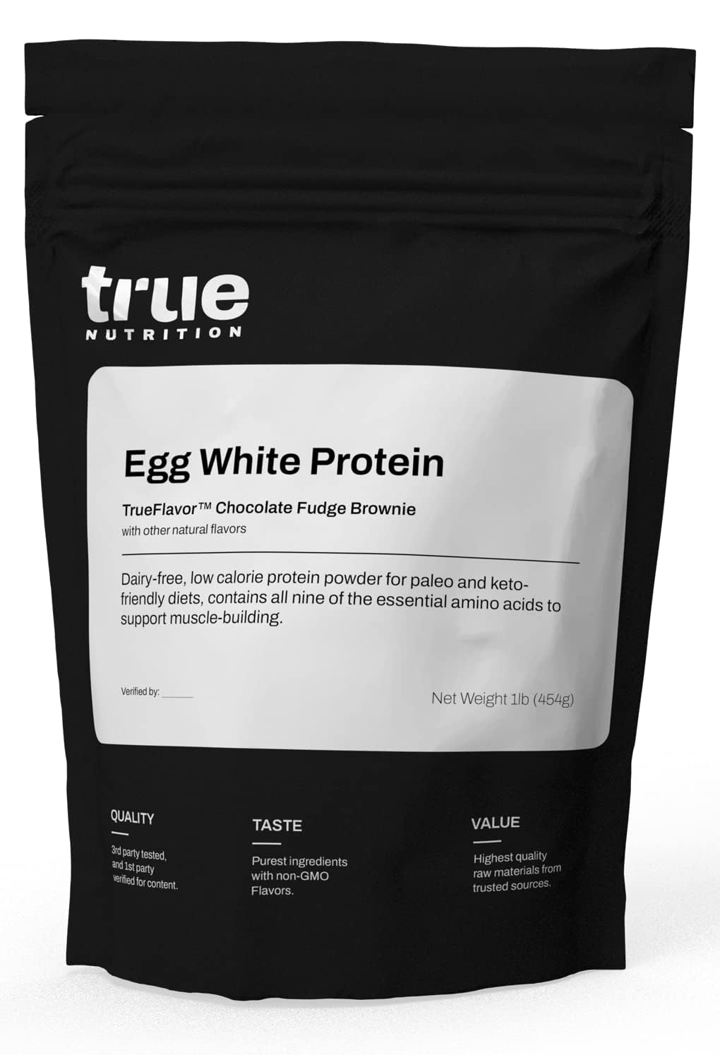 True Nutrition proteína de clara de huevo en polvo: envase 1 lb para batidos proteicos