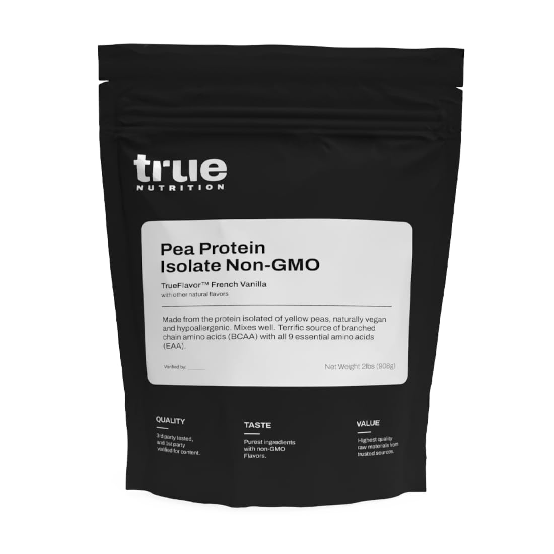 Gemma Proteína de Guisante Aislada de True Nutrition, cucharada lista para batidos.