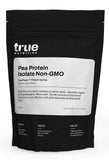 Proteína de guisante aislada de True Nutrition con vainilla francesa, ideal para batidos veganos.