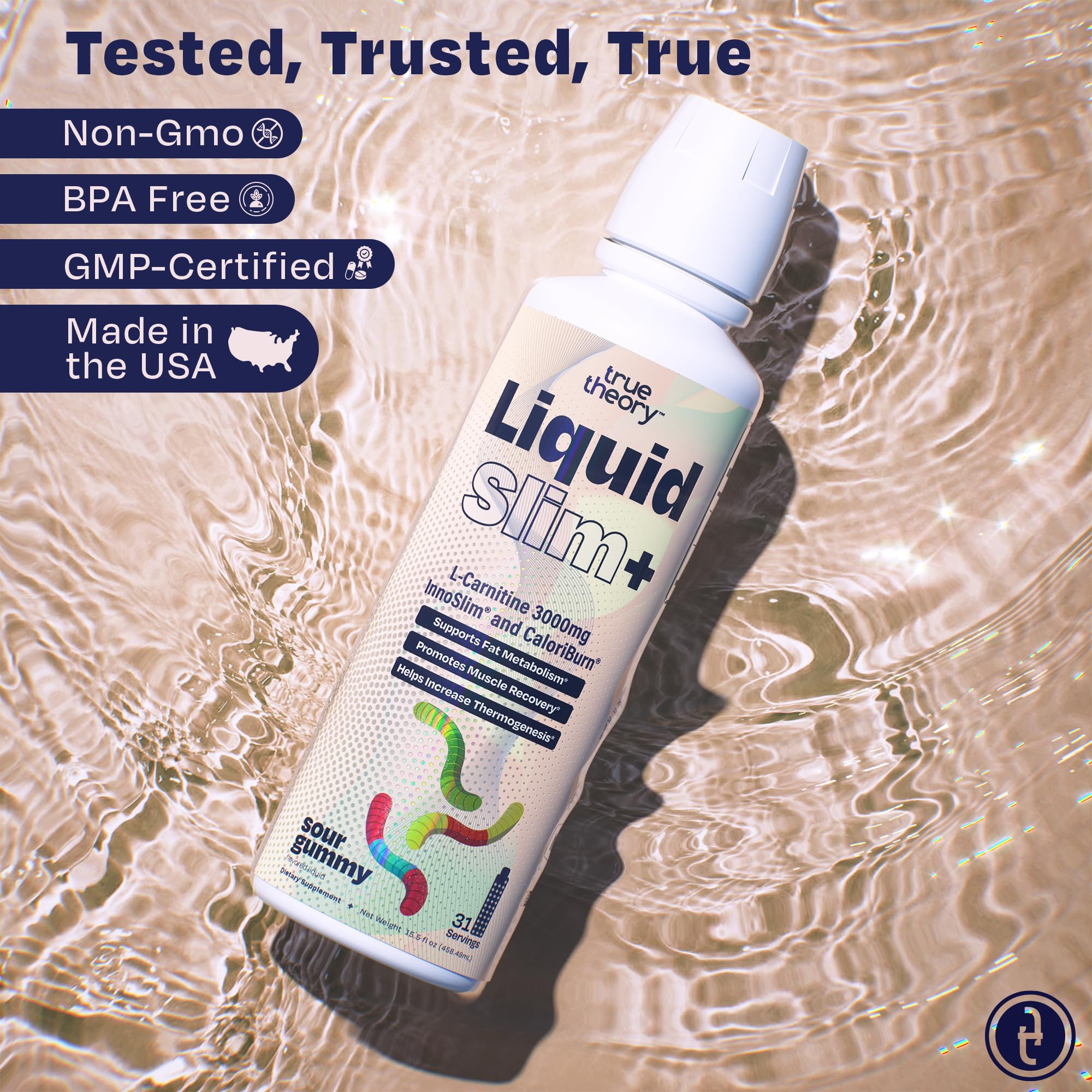 True Theory Liquid Slim sabor ácidos, cero calorías y sin azúcar.