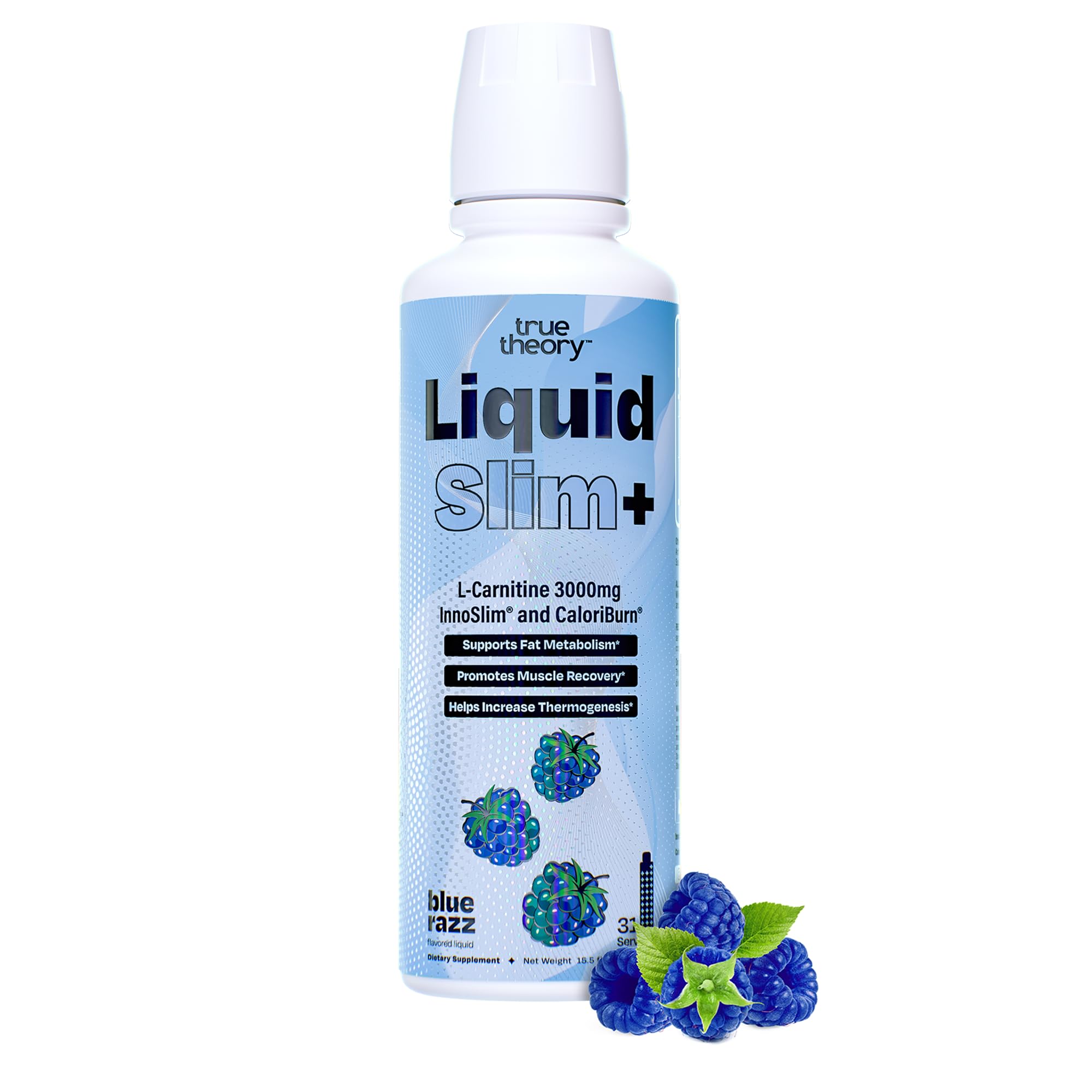 True Theory Liquido Slim: botella azul lista para verter, sin calorías para apoyar tu entrenamiento