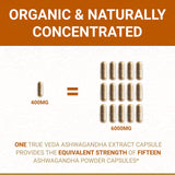 Etiqueta True Veda Ashwagandha KSM-66 con certificación USDA Organic