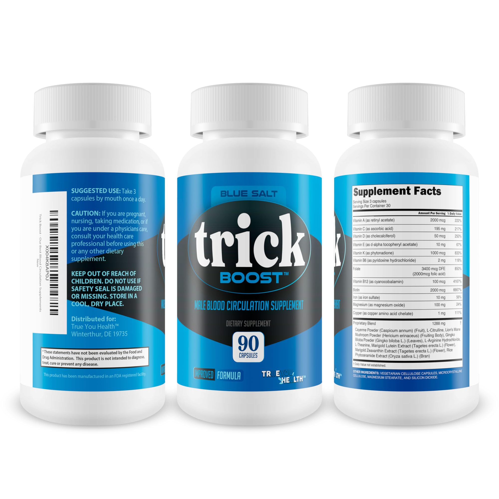 Blue Salt Trick Boost: cápsulas fáciles de tragar para comodidad diaria.