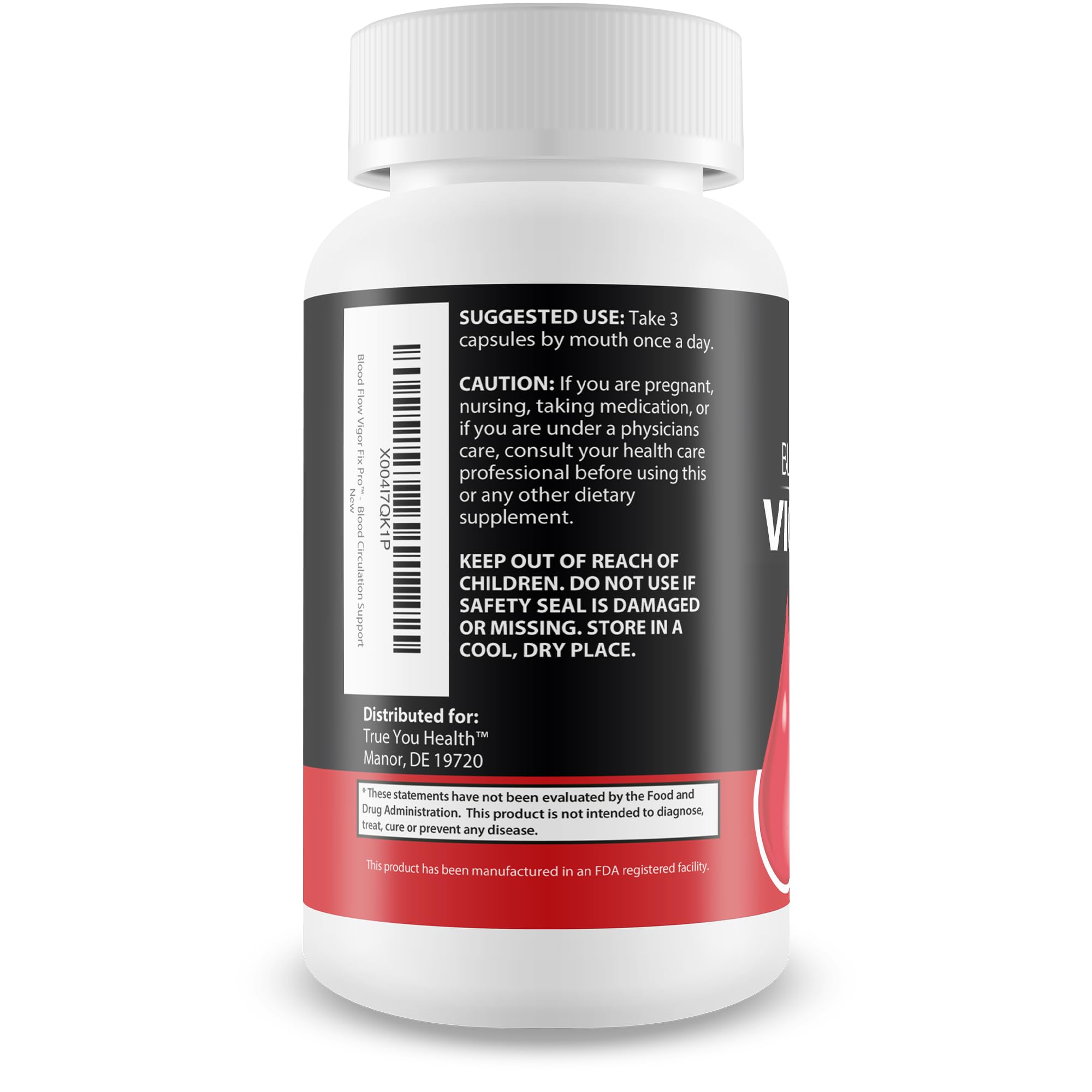 Cápsulas de Blood Flow Vigor Fix Pro para uso diario.