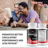 Empaque de Blood Flow Vigor Fix Pro, diseño y etiqueta informativa.