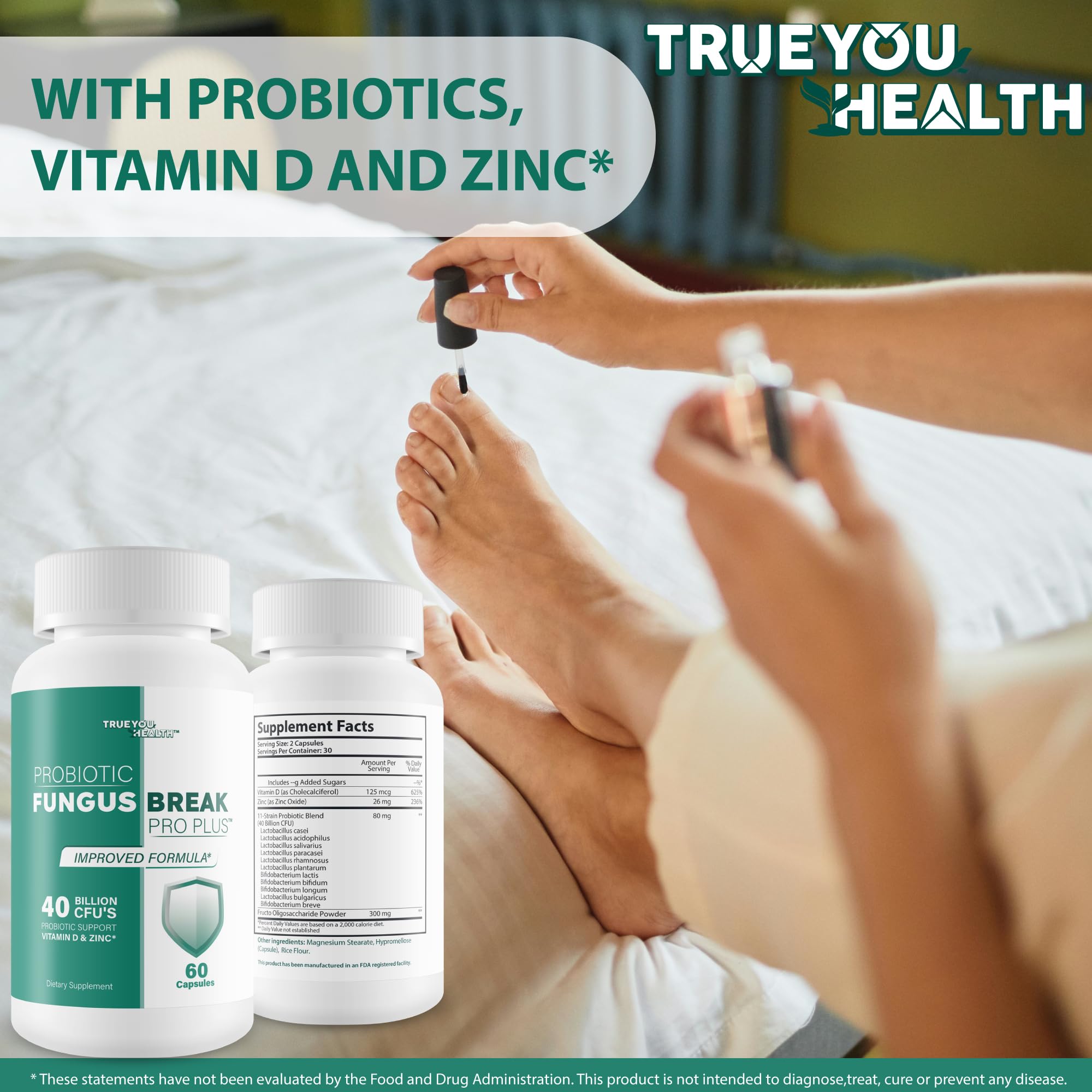 True You Health rompe-hongo Pro Plus, formato cápsulas cómodo para una rutina diaria.
