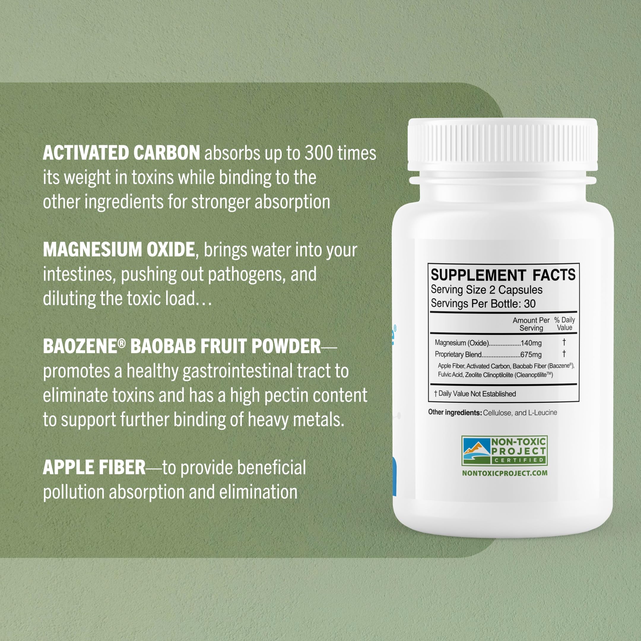True Cellular Formulas TrueCarbonCleanse, cápsulas cercanas, uso diario para apoyar procesos naturales.