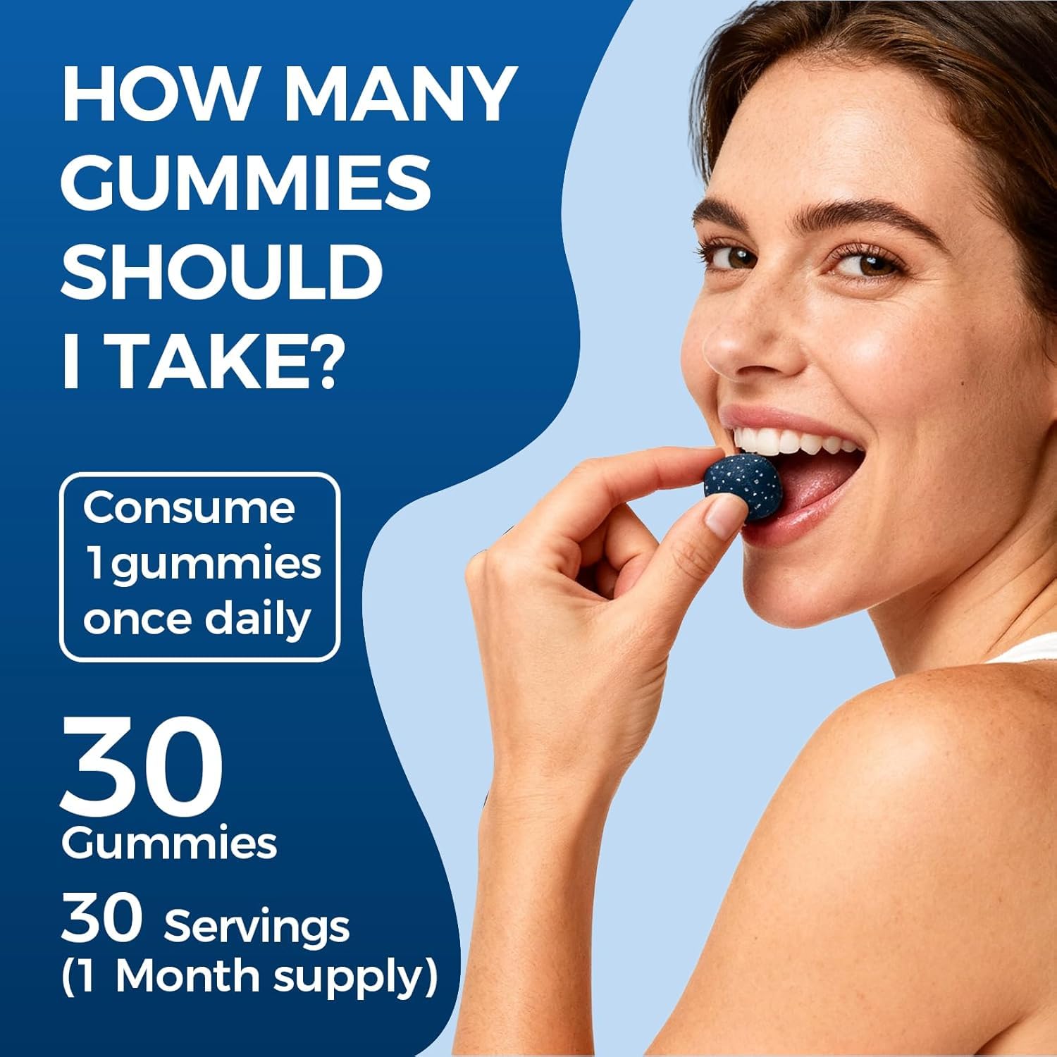 TRUEHEALTHIC gomitas-azul-metileno-ingredientes, apoyo diario para enfoque y claridad