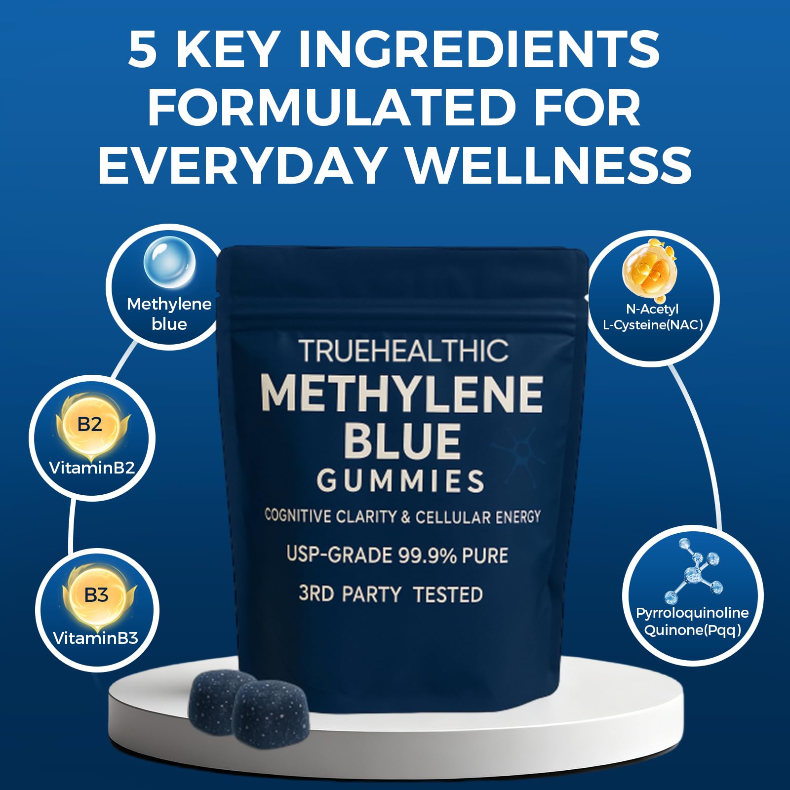 Gomitas TRUEHEALTHIC, textura suave, energía estable sin cafeína