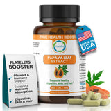 TRUEMED cápsula de extracto de hoja de papaya 500 mg para energía y digestión.