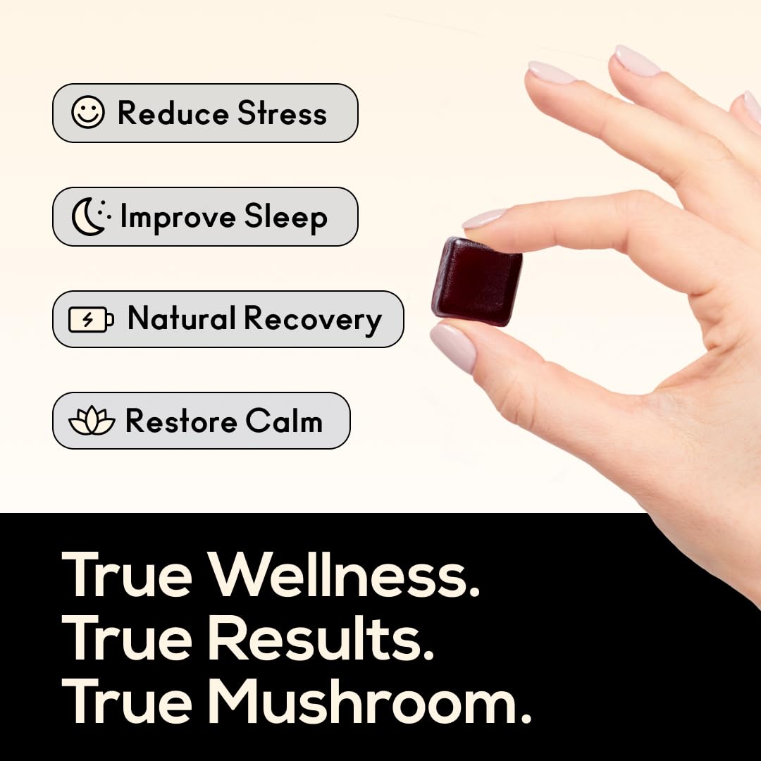 TrueMushroom gominolas Reishi, enfoque en relajación y recuperación