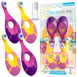 Trueocity set-cepillos-dientes-bebe-cabeza-pequena, limpieza suave para dientes emergentes.