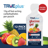 TRUEplus gel de glucosa Fruta Punch en bolsa facilita consumo rápido cuando se necesita energía
