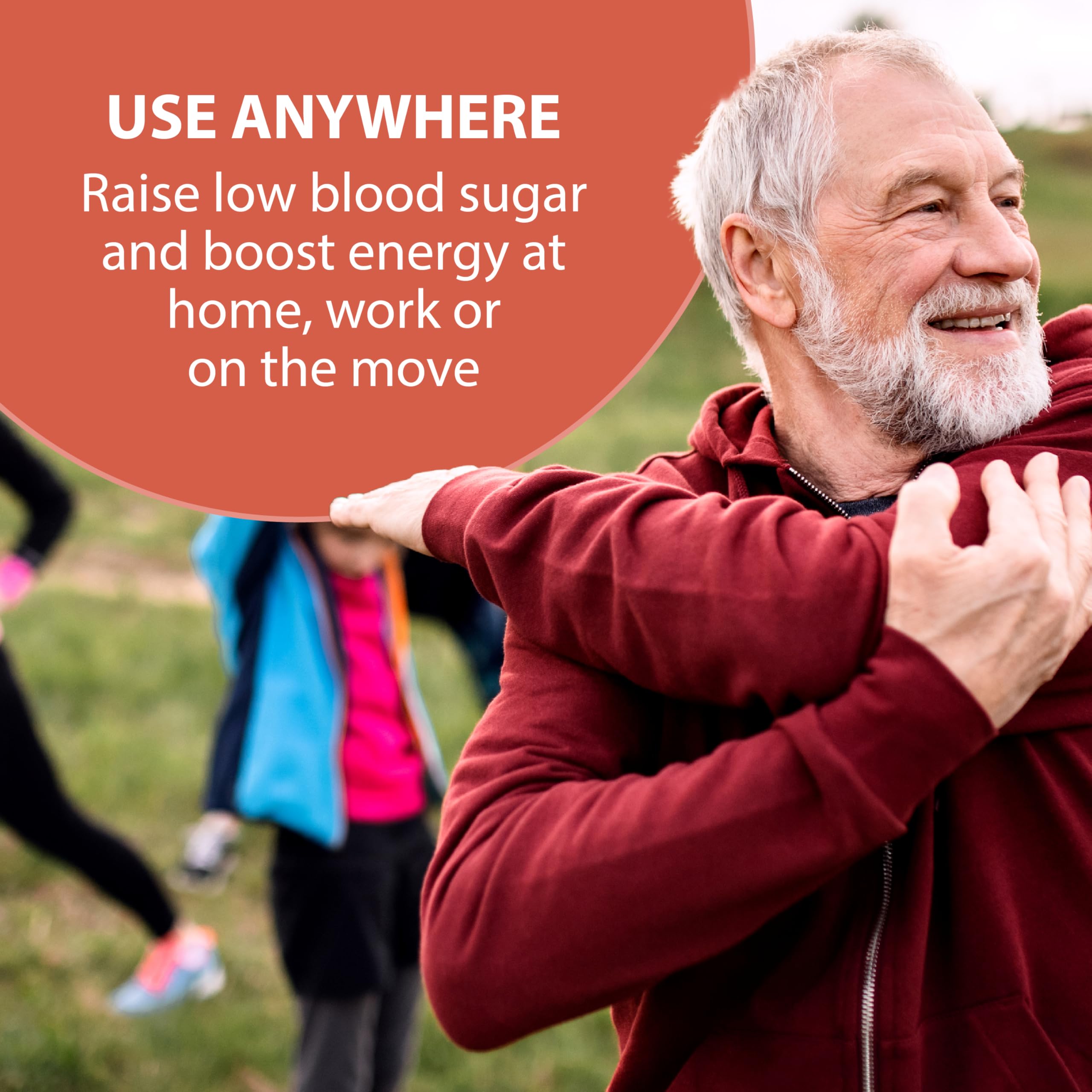 TRUEplus shot de glucosa naranja, perfecto para entrenamientos y actividades al aire libre.
