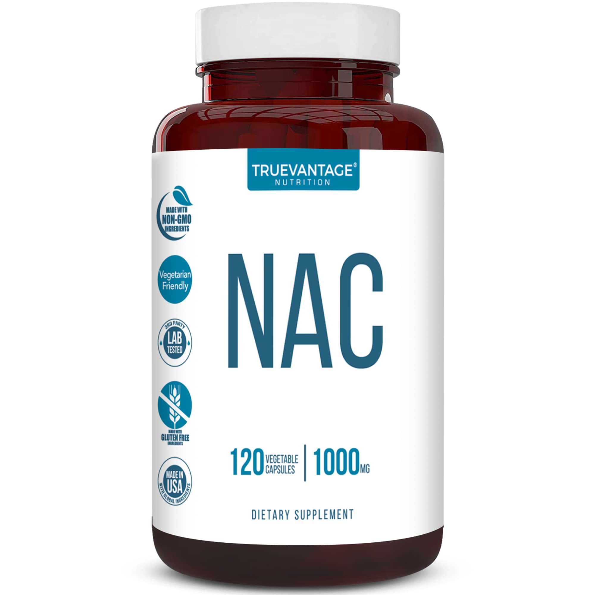 Truevantage NAC 1000 mg cápsulas vegetales para apoyo antioxidante diario