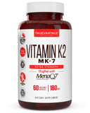 Botella de Truevantage Nutrition K2 MK-7 180 mcg, cápsulas vegetales para densidad ósea