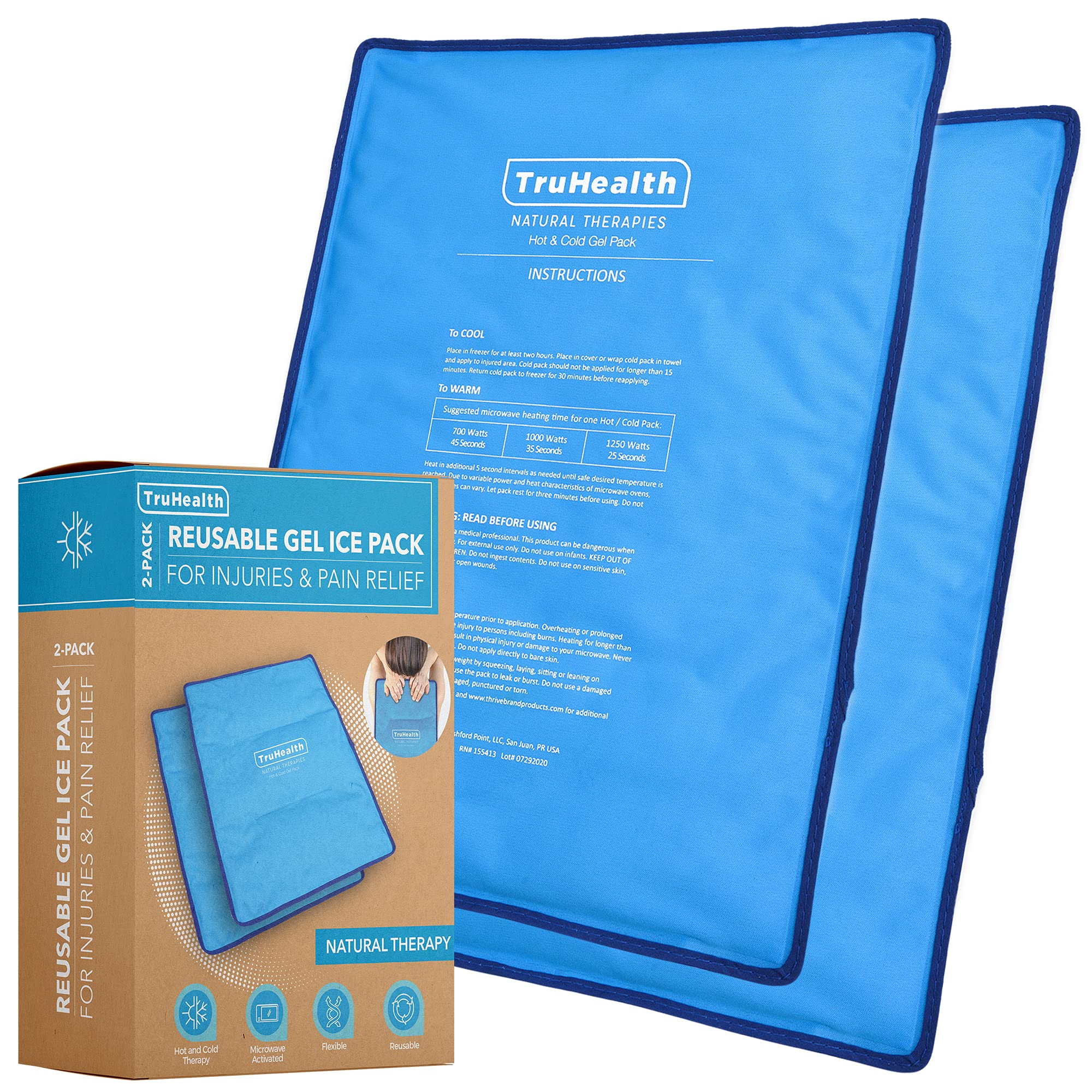 Bolsas TruHealth dúo con gel frío para alivio práctico en lesiones menores.