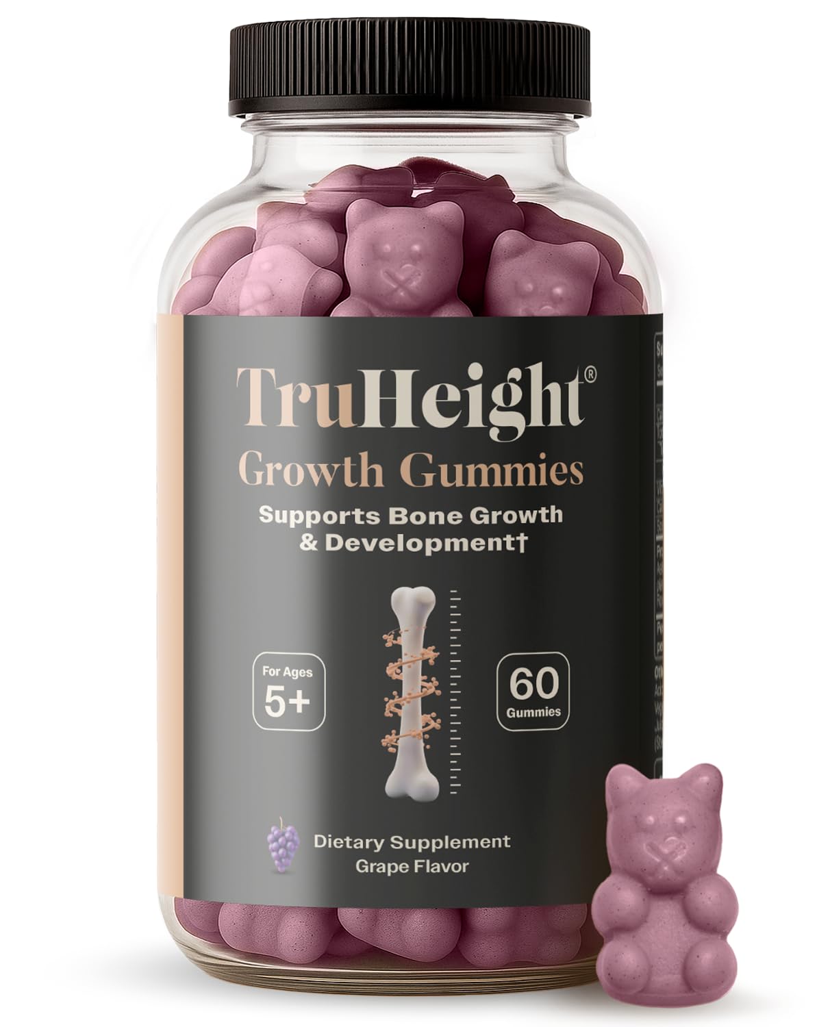 Gomitas TruHeight sabor uva para apoyar un crecimiento saludable en niños