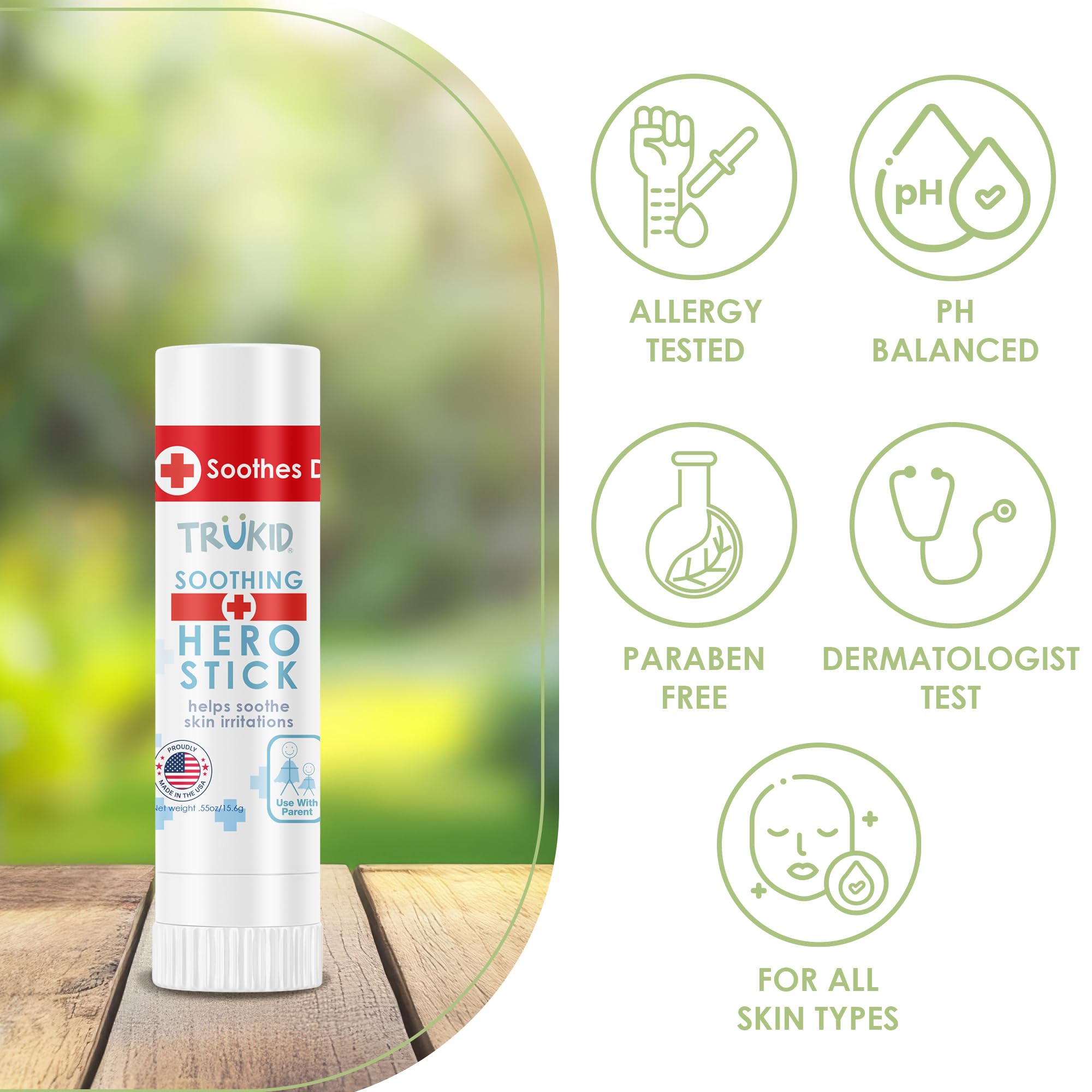 TruKid Barrita Hero, textura cremosa para una aplicación suave.